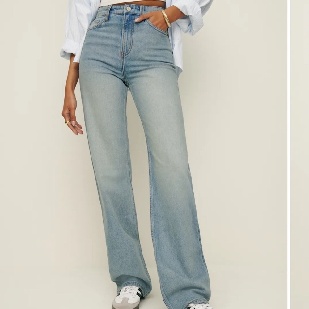 Reformation Light Blue straight baggy Jeans